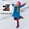 HARENCE Girls Boys Snow Boots: Comfortable Warm Fur Lined Toddler Winter Boot Hook Loop Outdoor Waterproof Slip on Boots for Kids view 2