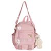 Eagerrich Pink-2 5L Mini Backpack with Cute Pin Accessories - Perfect for School, Gym, Library, Travel, Hiking, Party, Camping - Bottle Holder, Zipper, Nylon, 10.5X9X5 inches view 1