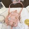Eagerrich Pink-2 5L Mini Backpack with Cute Pin Accessories - Perfect for School, Gym, Library, Travel, Hiking, Party, Camping - Bottle Holder, Zipper, Nylon, 10.5X9X5 inches view 2