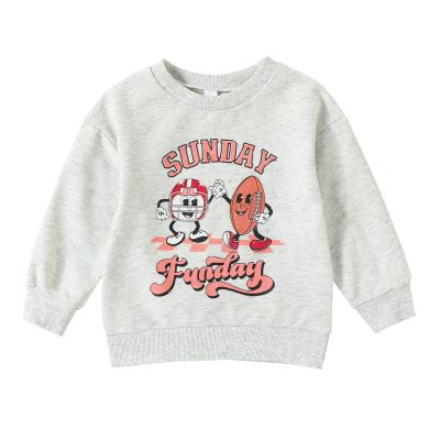 Toddler Baby Boy Girl Football Sweatshirt Long Sleeve Pullover Sweater Tops Thanksgiving Outfit Fall Clothes (Sunday Funday,18-24 Months)