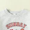 Toddler Baby Boy Girl Football Sweatshirt Long Sleeve Pullover Sweater Tops Thanksgiving Outfit Fall Clothes (Sunday Funday,18-24 Months) view 3