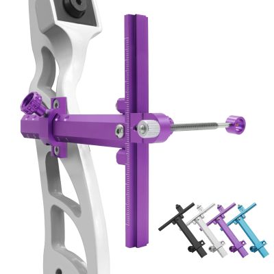 Archery Recurve Bow Target Sight Adjustable Bow Sight with Ring and Single Fiber Optical Pin T Shape Archery Sights for Recurve Bows Target Practice (Purple)