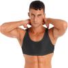 FEESHOW Mens Glossy Vest Tank Tops Vest Workout Yoga Bra Bodybuilding Compression Tee Shirt Black X-Large view 2