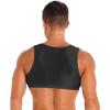 FEESHOW Mens Glossy Vest Tank Tops Vest Workout Yoga Bra Bodybuilding Compression Tee Shirt Black X-Large view 4