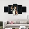 5 Piece Inspirational Wall Art Canvas Art Sports Themed Cristiano Ronaldo Artwork Paintings Contemporary Home Bedroom Decor Canvas CR7 Wall Art Poster Stretched and Framed Ready to Hang 60x32 in view 2