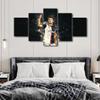 5 Piece Inspirational Wall Art Canvas Art Sports Themed Cristiano Ronaldo Artwork Paintings Contemporary Home Bedroom Decor Canvas CR7 Wall Art Poster Stretched and Framed Ready to Hang 60x32 in view 3