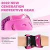 BOSONER Knee Pads for Kids Roller-Skating - Adjustable Protective Gear Set Knee Elbow Pads Wrist Guards for Bike Cycling Skateboarding Scooter Gifts 3-8/9-15 Years Boys Girls (Pink) view 3