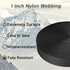 ADALT LION Nylon Webbing 5/8" 3/4" 1" 1-1/4" 1-1/2" 2" Wide, Heavyweight Webbing Strap 1 Inch 12 Yard, Nylon Straps for Indoor or Outdoor DIY Gear Repair, Pet Collars, Crafts (Black, 1"-12Yard) view 3