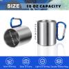 Tessco for you 6 Pcs Insulated Stainless Steel Camping Coffee Mug Portable Hiking and Backpacking Camping Cup with Handle for Outdoor Sports Travel Hiking Kitchen, 3 Style view 3