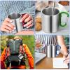 Tessco for you 6 Pcs Insulated Stainless Steel Camping Coffee Mug Portable Hiking and Backpacking Camping Cup with Handle for Outdoor Sports Travel Hiking Kitchen, 3 Style view 4