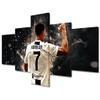 Canvas Wall Art Football Star Paintings Cristiano Ronaldo CR7 Poster 5 Pieces Canvas Wall Art for Bedroom Living Room Decor Canvas Prints Artwork Office Decorations Framed Ready to Hang 50x24 in view 1