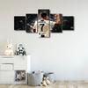 Canvas Wall Art Football Star Paintings Cristiano Ronaldo CR7 Poster 5 Pieces Canvas Wall Art for Bedroom Living Room Decor Canvas Prints Artwork Office Decorations Framed Ready to Hang 50x24 in view 2