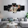 Canvas Wall Art Football Star Paintings Cristiano Ronaldo CR7 Poster 5 Pieces Canvas Wall Art for Bedroom Living Room Decor Canvas Prints Artwork Office Decorations Framed Ready to Hang 50x24 in view 3