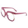 COASION Blue Light Blocking Oversized Glasses Stylish Fake Eyeglasses for Women Round Frame with Clear Lens Eyewear (Pink) view 1