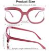 COASION Blue Light Blocking Oversized Glasses Stylish Fake Eyeglasses for Women Round Frame with Clear Lens Eyewear (Pink) view 4