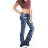 Women's Skinny Girlfriend Jeans Stretchy Bell Bottom Bootcut Denim Pant Sexy Slimming Mid Waisted Flare Bottom Jeans (X-Large,Dark Blue) view 2
