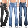 Women's Skinny Girlfriend Jeans Stretchy Bell Bottom Bootcut Denim Pant Sexy Slimming Mid Waisted Flare Bottom Jeans (X-Large,Dark Blue) view 3