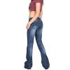 Women's Skinny Girlfriend Jeans Stretchy Bell Bottom Bootcut Denim Pant Sexy Slimming Mid Waisted Flare Bottom Jeans (X-Large,Dark Blue) view 4