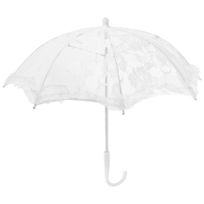 Toddmomy White Lace Parasol 18.89In Vintage Handheld Adjustable Lace Umbrella Prop for Wedding Bridal Shower Baby Shower Tea Party Photography Event Decor