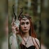 MOSTORY Black Green Antler Crown - Renaissance Faire Costume for Women Fairy Forest Headpiece Woodland Elf Crown for Women Ren Faire Halloween Cosplay Photo Shoot Accessory view 2