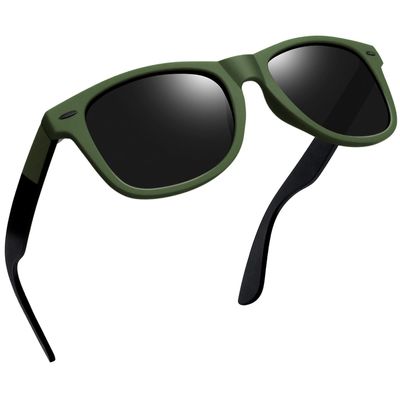 Joopin Trendy Square Sunglasses Oversized Sun Glasses Polarized UV400 Army Green Shades for Men Women Retro