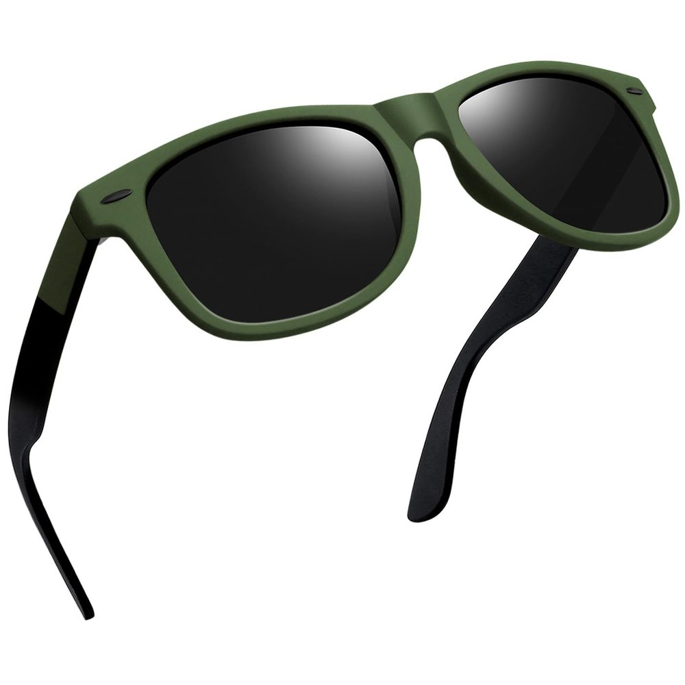Joopin Trendy Square Sunglasses Oversized Sun Glasses Polarized UV400 Army Green Shades for Men Women Retro