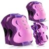 BOSONER Knee Pads for Kids Roller-Skating - Adjustable Protective Gear Set Knee Elbow Pads Wrist Guards for Bike Cycling Skateboarding Scooter Gifts 3-8/9-15 Years Boys Girls (Purple) view 1