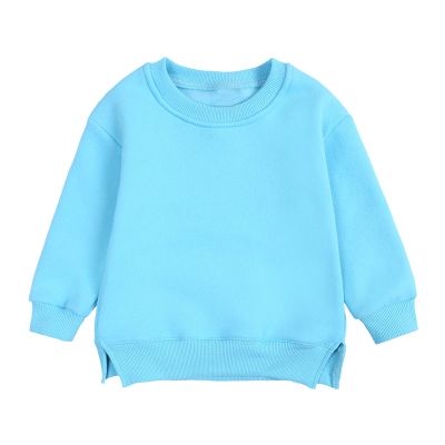 Toddler Boys Girls Pullover Fleece Sweatshirt Children's Solid Winter Sweater Top Coat Girls Tunic (Blue, 9-12 Months)