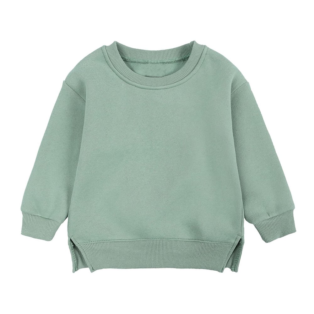 Toddler Boys Girls Pullover Fleece Sweatshirt Children's Solid Winter Sweater Top Coat Girls Tunic (Green, 9-12 Months)