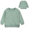 Toddler Boys Girls Pullover Fleece Sweatshirt Children's Solid Winter Sweater Top Coat Girls Tunic (Green, 9-12 Months) view 4