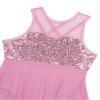 dPois Kids Girls' Sleeveless Dance Ballet Dress Gymnastics Leotard Sequins Lyrical Latin Modern Dancewear Pink 8 view 4