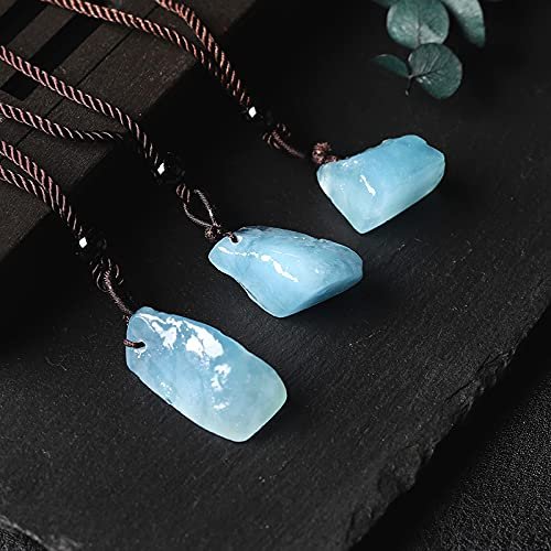 1PC Natural Sapphire Stone Pendant with Pink Quartz Mineral Amethyst Necklace for DIY Gift Women's and Women's Jewelry,Natural Aquamarine,1pc