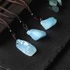 1PC Natural Sapphire Stone Pendant with Pink Quartz Mineral Amethyst Necklace for DIY Gift Women's and Women's Jewelry,Natural Aquamarine,1pc view 1