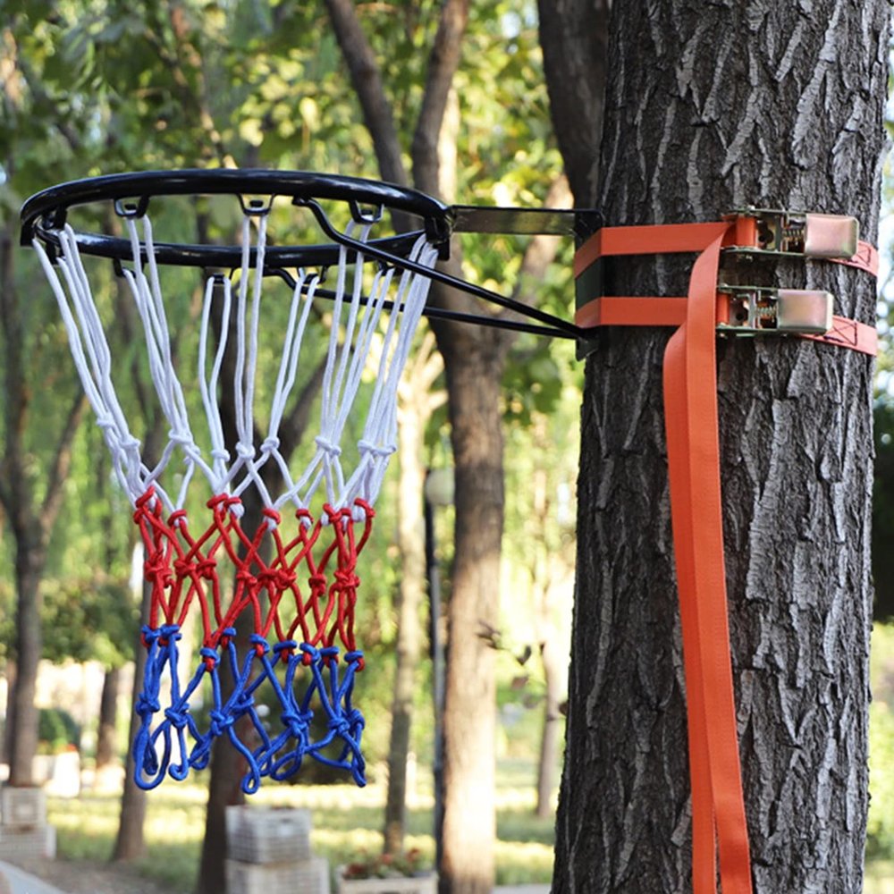 Kunovo Basketball Hoop Wall-Mounted Basketball Hoop Outdoor, Rustproof Basketballs Goal System, Adjustable Sport Toys for Tree/Pole/Pillar, Easy to Install (Size : Large)
