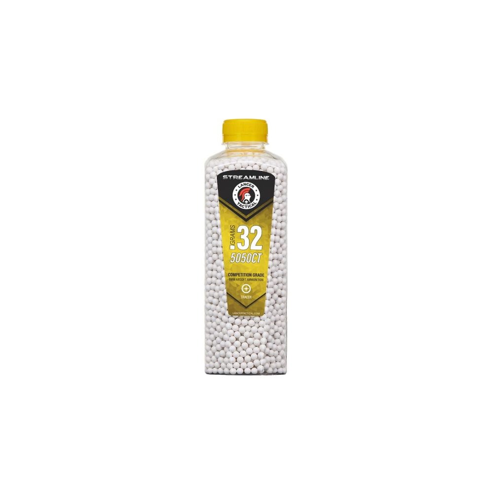 Lancer Tactical New Polished Airsoft Pellets BBS-Competition Grade, Made in Taiwan, 5050 Count, Preimum/Tracer