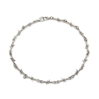 BAIRU Gothic Punk Brambles Necklace, Barbed Wire Link Chain Choker