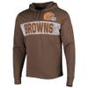 47 Men's Brown Cleveland Browns Field Franklin Hooded Long Sleeve T-Shirt view 2