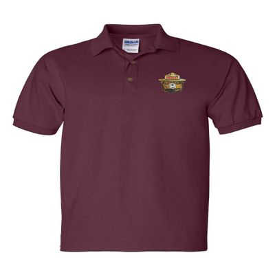 ALLNTRENDS Smokey Bear Men's Polo T Shirt Embroidered U.S. Forest Service Shirt (M, Maroon)