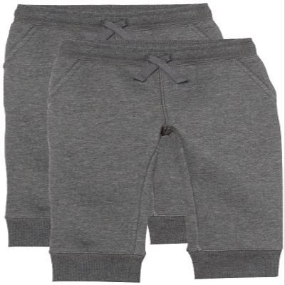 Amazon Essentials Boys' Fleece Jogger Sweatpants with Elastic Waist and Drawstring, Pack of 2, Charcoal Heather, XX-Large