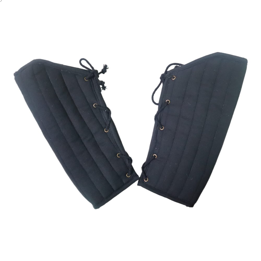 THE MEDIEVALS Thick Cotton Bracer Bandages Buckles BRACERS Black