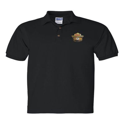 ALLNTRENDS Smokey Bear Men's Polo T Shirt Embroidered U.S. Forest Service Shirt (XL, Black)