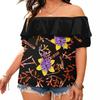 2022 Tops for Women Hawaiian Ruffle Blouses Casual Puff Sleeve Off Shoulder Women Tops Tops for WomenChiffon Shirts Vestidos Elegantes para Mujer view 1