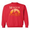 Annual Mordor Fun Run Funny Rings Movie Unisex Crewneck Sweatshirt (Red, Small) view 1