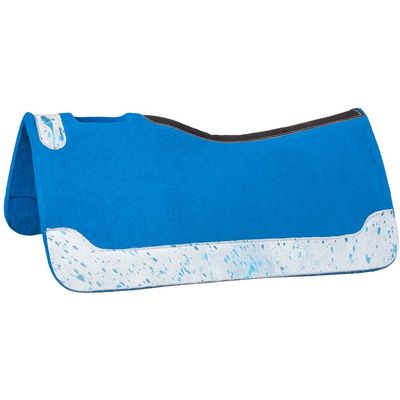 Tough 1 Acid Wash Cowhide Saddle Pad 32X32 Turq
