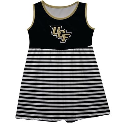 Vive La Fete UCF Knights Black and White Sleeveless Tank Dress with Stripes on Skirt