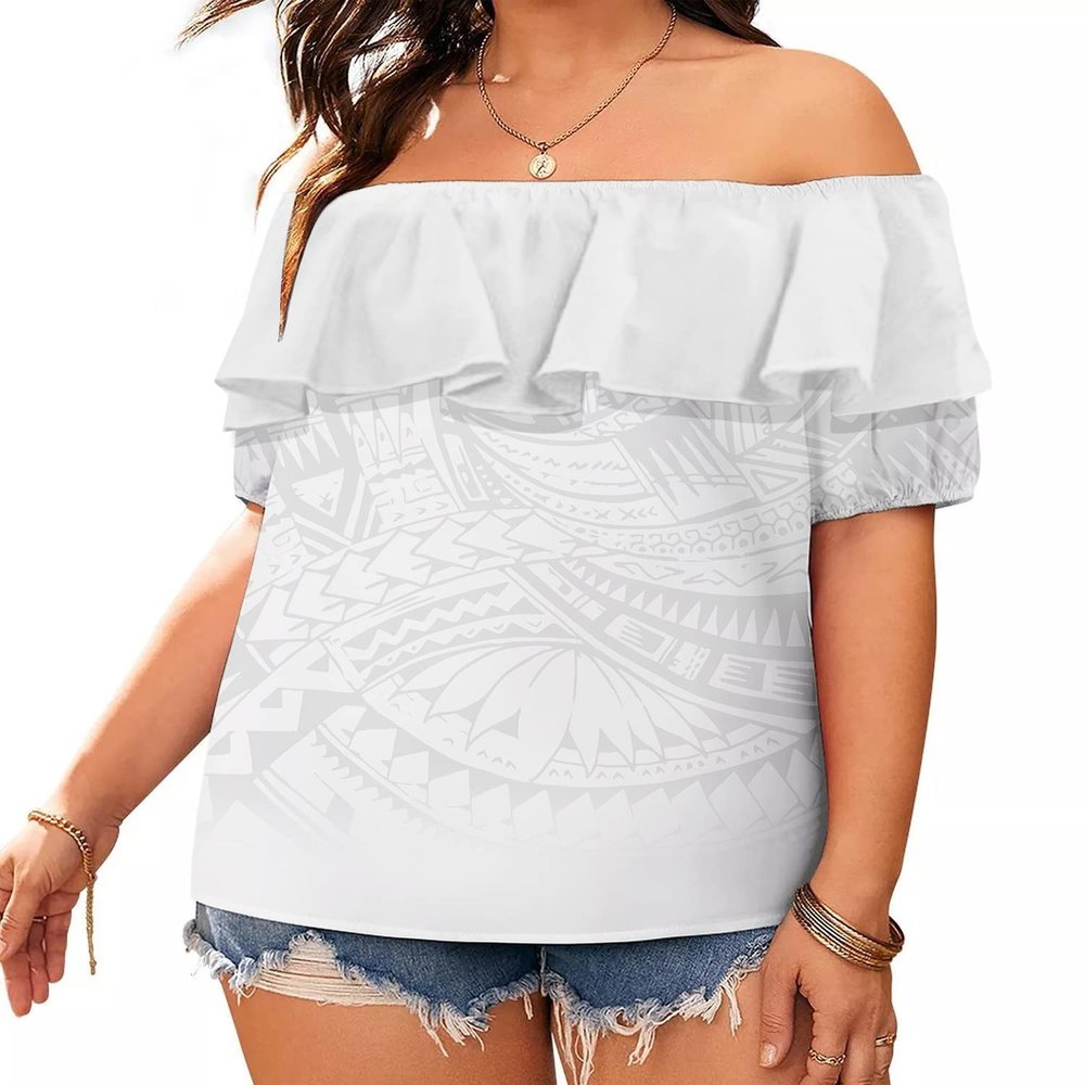 2022 Tops for Women Hawaiian Ruffle Blouses Casual Puff Sleeve Off Shoulder Women Tops Tops for WomenChiffon Shirts Vestidos Elegantes para Mujer