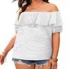 2022 Tops for Women Hawaiian Ruffle Blouses Casual Puff Sleeve Off Shoulder Women Tops Tops for WomenChiffon Shirts Vestidos Elegantes para Mujer view 1