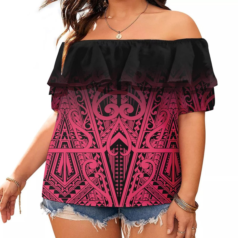 2022 Tops for Women Hawaiian Ruffle Blouses Casual Puff Sleeve Off Shoulder Women Tops Tops for WomenChiffon Shirts Vestidos Elegantes para Mujer