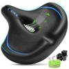 CDYWD Oversized Bike Seat for Men & Women Comfort, Extra Wide Bicycle Seat Cushion, Comfortable Soft Padded, Large Replacement Saddle for Peloton, Stationary Exercise Bike, Cruiser, City Bike, Ebike view 1