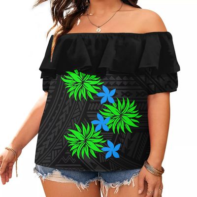 2022 Tops for Women Hawaiian Ruffle Blouses Casual Puff Sleeve Off Shoulder Women Tops Tops for WomenChiffon Shirts Vestidos Elegantes para Mujer
